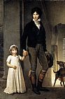 Daughter Canvas Paintings - Jean-Baptist Isabey, Miniaturist, with his Daughter